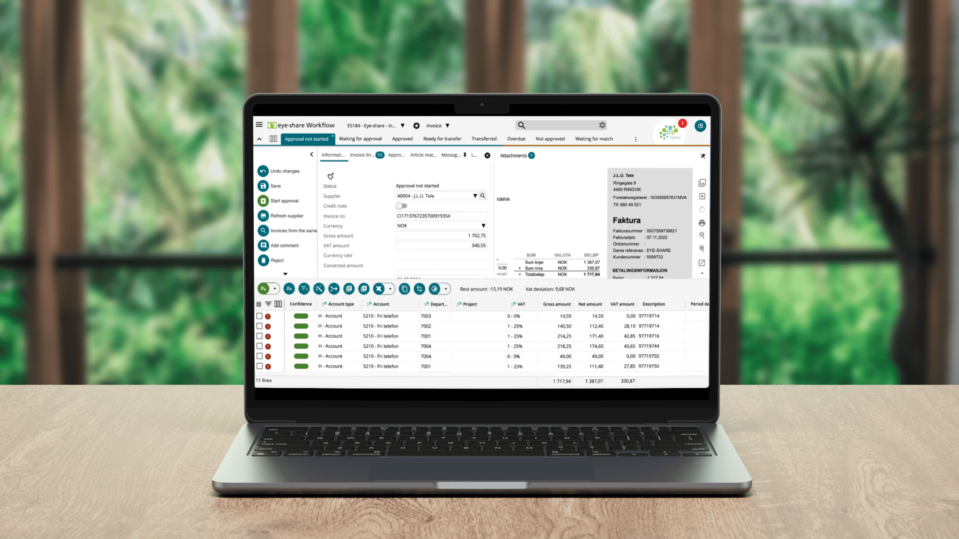 Automatisert fakturahåndtering med eye-share Workflow