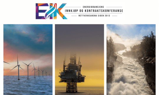 EIK logo and pictures of sea windmills, an oil platform and a strong river