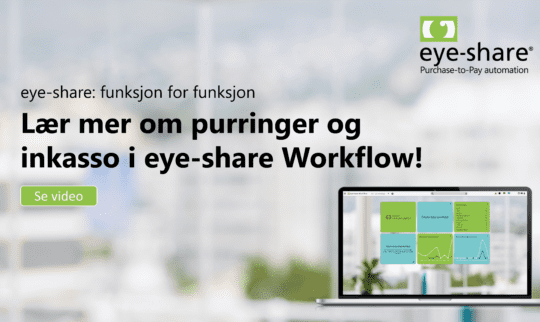 Thumbnail Purringer og inkasso eye-share Workflow funksjon for funksjon. Bilde av laptop som viser eye-share Workflow.