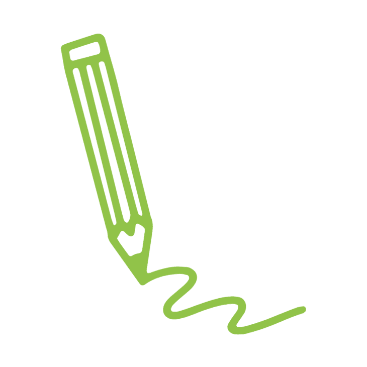 Illustration of green pencil drawing